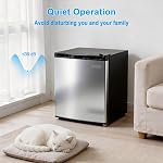 COSTWAY 1.7 Cu.Ft Mini Réfrigérateur, réfrigérateur compact avec/compartiment, thermostat réglable, porte simple réversible & Bruit bas, Petit réfrigérateur pour dorme, Bureau, Chambre & Appartement (Argent)