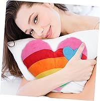Vista 7 de Almohada en forma de corazón arcoíris con forma de corazón, cojín para comedor, sofá, comedor, dormitorio, decoración de coche, día de San Valentín