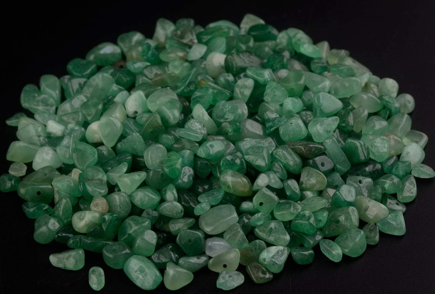 Natural Chip Stone Beads Green Aventurine 5-8mm About 400 Pieces Irregular Gemstones Healing Crystal Loose Rocks Bead Hole Drilled DIY for Bracelet Jewelry Making Crafting (5-8mm, Green Aventurine) - Image 2