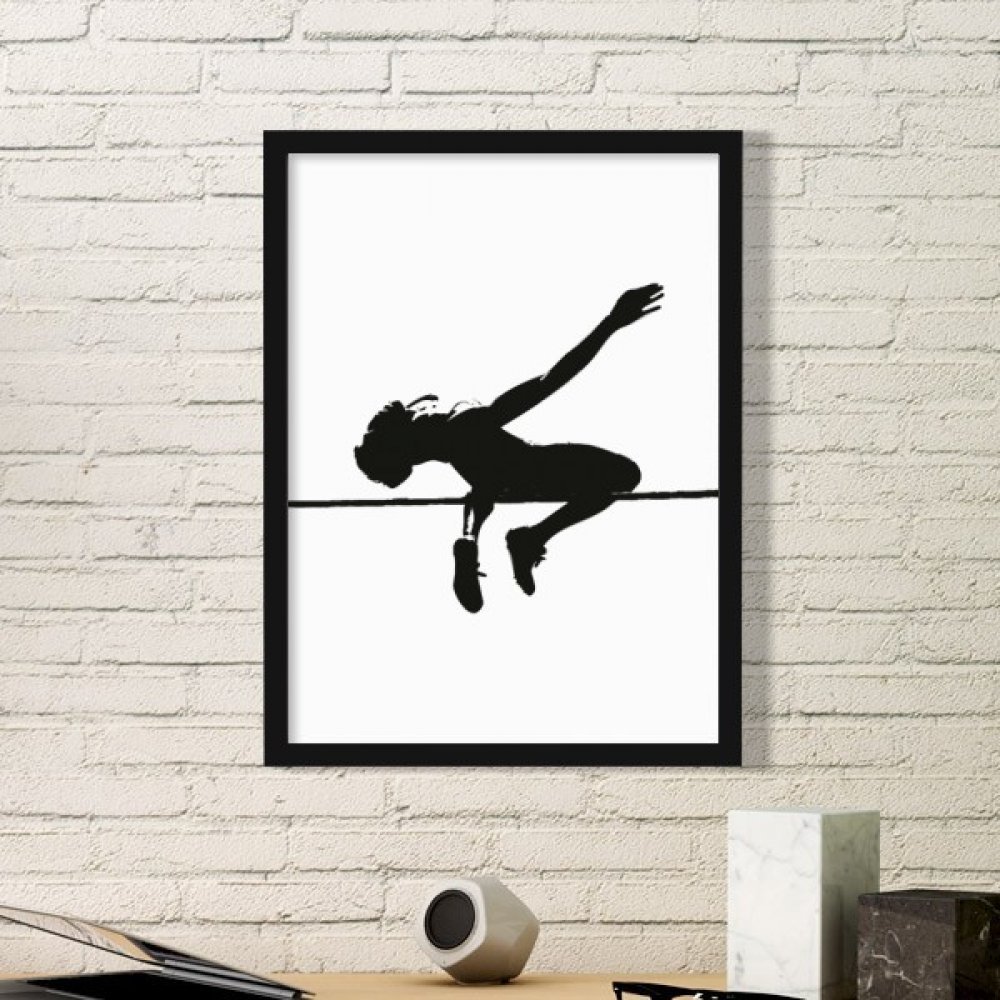 Saut en hauteur cadre noir et sticker mural d'éducation physique, cadeau idéal pour coach
