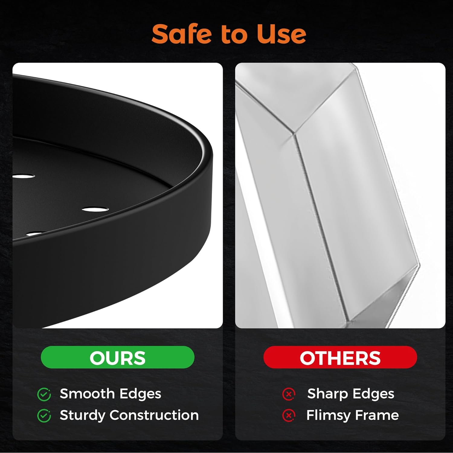 BALI OUTDOORS Charcoal Pan for Fire Pit, BBQ Grill Charcoal Tray Round, Cast Iron Charcoal Fire Pan and Heavy Duty, Black