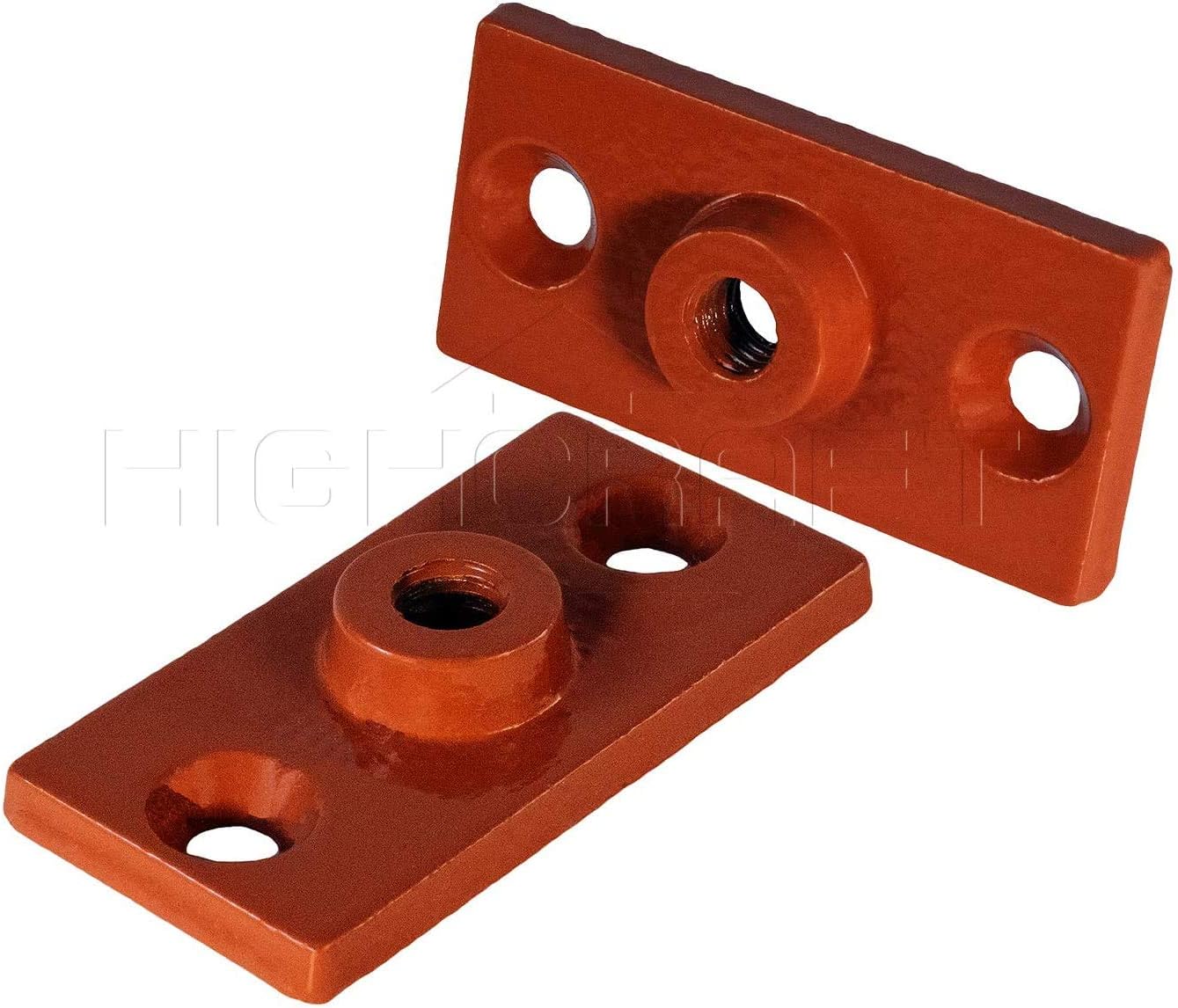 Highcraft PLTC38-20 Ceiling Flange; Hanger Plate for 3/8 in. Threaded Rod (Not Pipe), for DYI Plumbing and Industrial Decor, 1-3/8 W x 3-5/16 L, Copper Epoxy Coated Iron (Pack of 20)