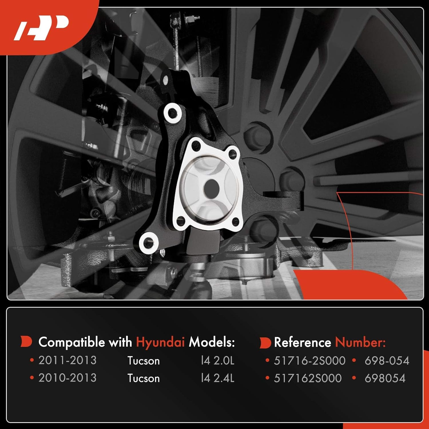 A-Premium Front Right Suspension Steering Knuckle Compatible with Hyundai Tucson 2010 2011 2012 2013, Passenger Side