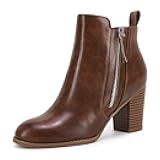 Ankle Boots for Women Chunky Block Heel Side Zipper Pointd Toe Suede Fall Winter Bootie Shoes