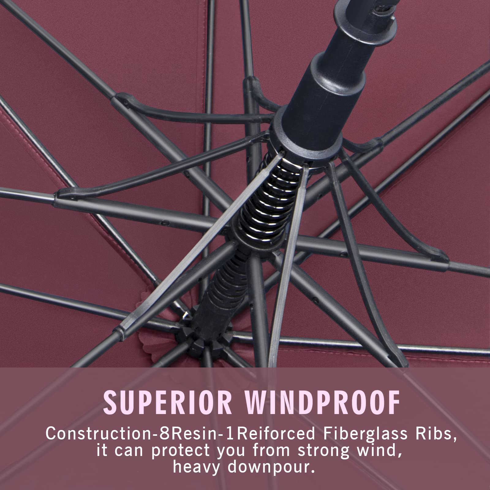 ZOMAKE Ombrello da golf antivento, extra large oversize resistente, doppia copertura per pioggia, giochi sportivi e carrello da spingere (130/137/157/152/172/182 pollici)