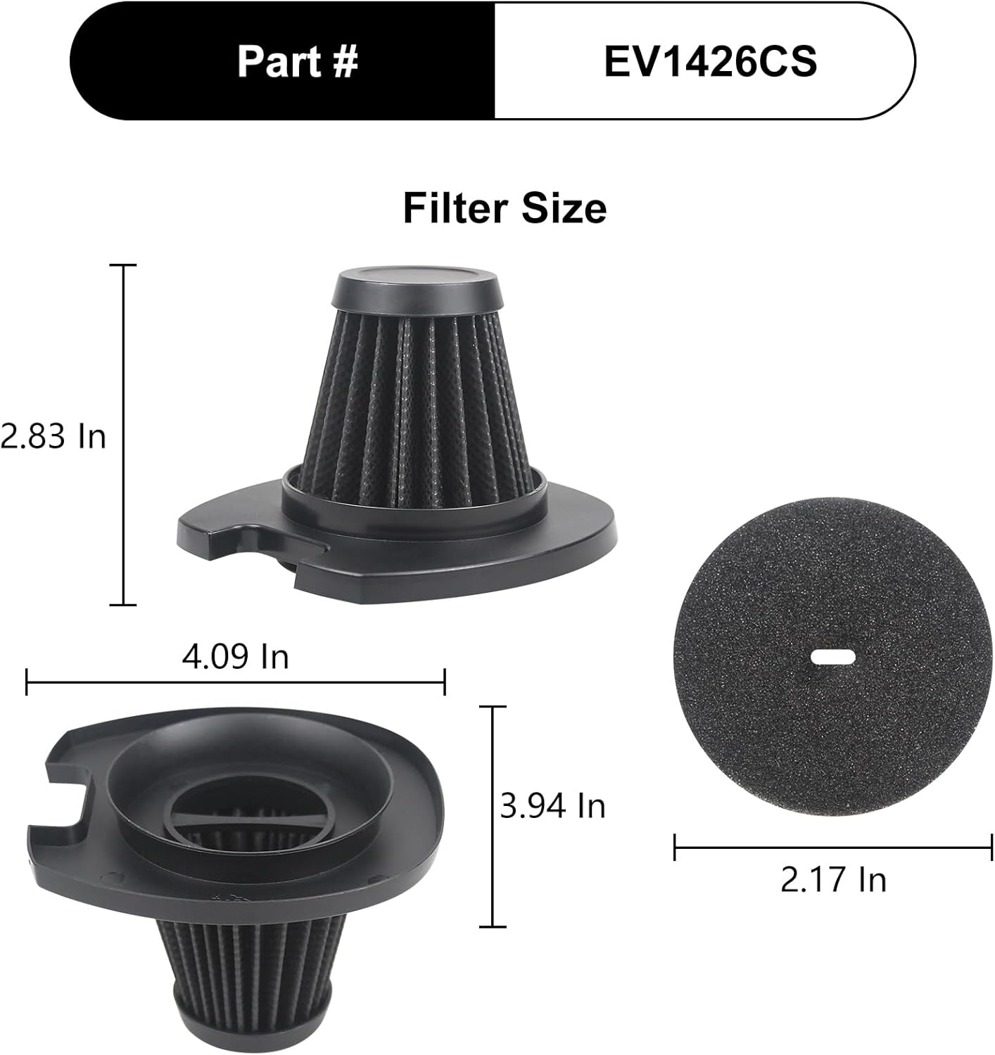 Replacement Filter Compatible with Dirt Devil EV1426CS EV1520CT 3-in-1 Lightweight Corded Stick Vacuum (4 HEPA Filter 4 Foam Filter) - Image 2