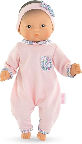 Miniatura 4 de Corolle Bébé Calin Mila - Muñeca bebé niño suave de 12" con aroma a vainilla, atuendo rosa y ojos para dormir para niñas de 18 meses en adelante,