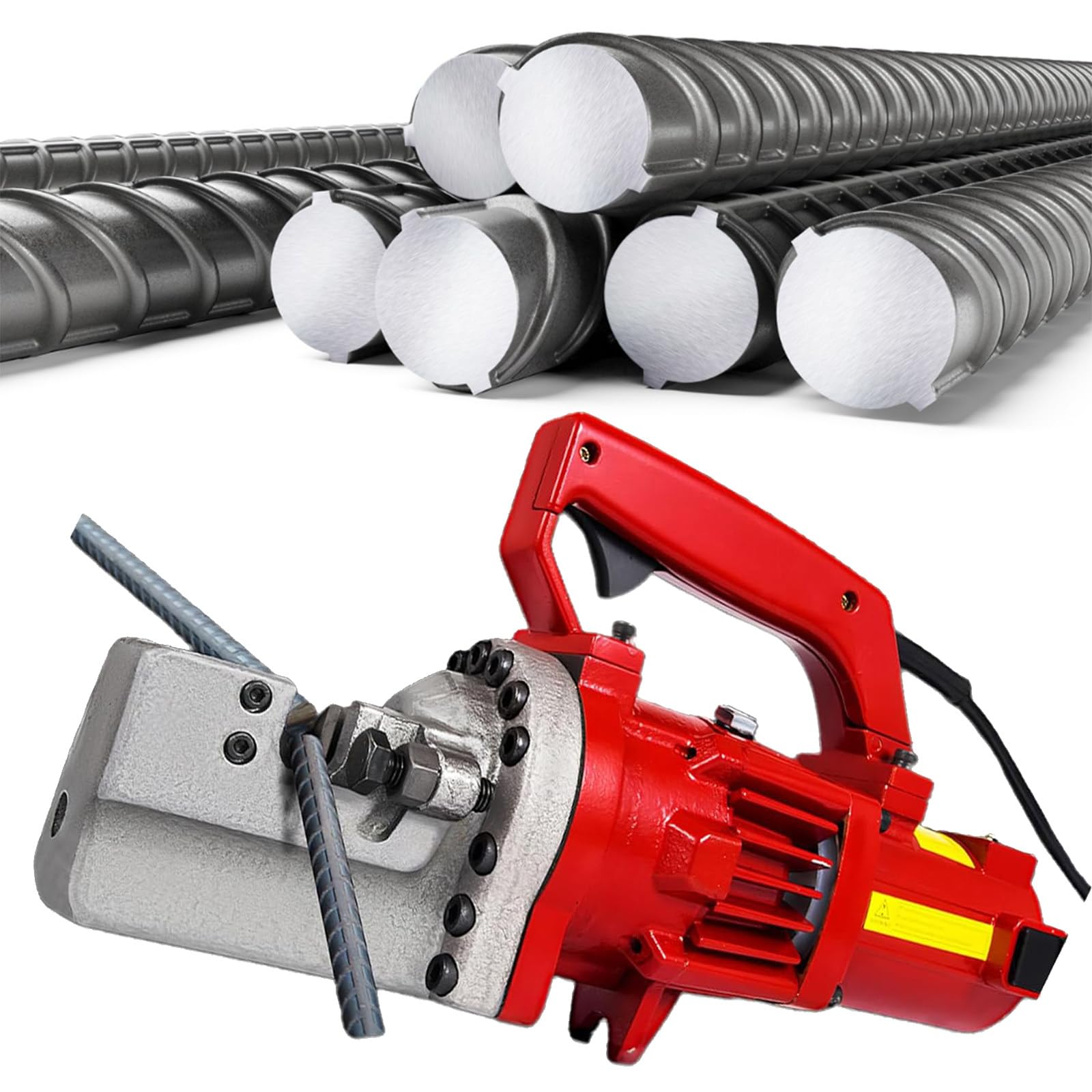Cortadora de Varillas Corrugadas Hidráulica eléctrica de 20 mm/25 mm, Herramienta de Corte de Barras de Acero de Alta Resistencia de 1250W/1700W Velocidad de Corte: 3-4 Segundos 1700W-RC25