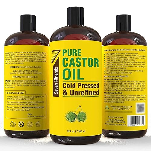 Miniatura 7 de Seven Minerals Aceite de semilla de uva puro y aceite de ricino puro