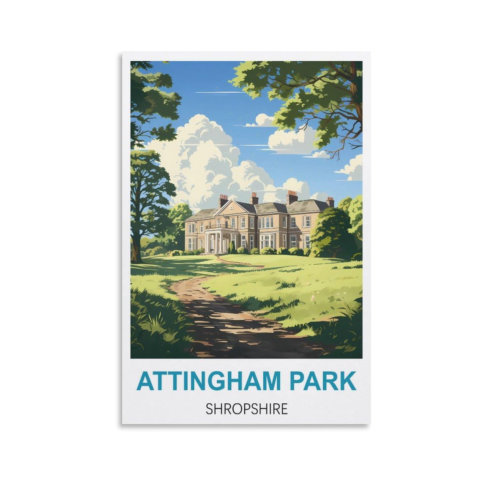 Vintage Metal Tin Signs Attingham Park Shropshires Art Retro Plaque for Bars Pub Playroom Man Cave Wall Decor 30x40cm