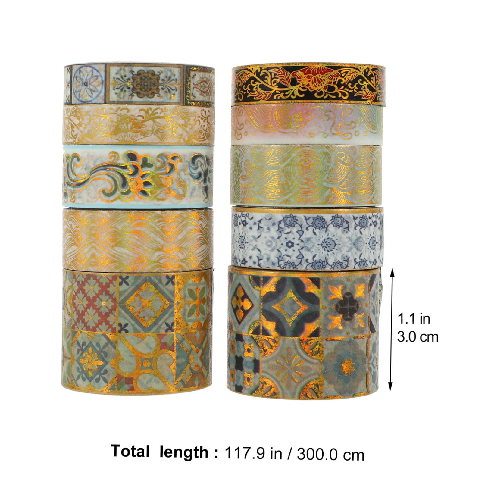 STOBOK 30rollos Cinta Decorativa De Washi Diseño De Gilding Para Scrapbooking y Manualidades Para Planificadores y Diarios