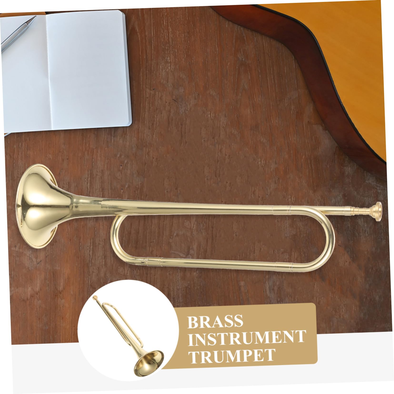 UKCOCO Instrumento Musical de Latón Dorado Trompeta Diseño Creativo y Decoración Artística Infantil Adecuado para Principiantes y Estudiantes