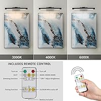 Vista 2 de Joosenhouse Luz de imagen funciona con pilas, luces inalámbricas de 16.53 pulgadas para pared, regulable y apagado con temporizador, brazo oscilante