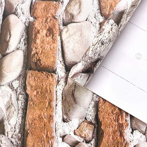 Miniatura 5 de Papel mural imitación piedra, retro 3D,autoadhesivo, con textura de ladrillo de pizarra azul verdoso,papel estampado, para estantes, paredes,