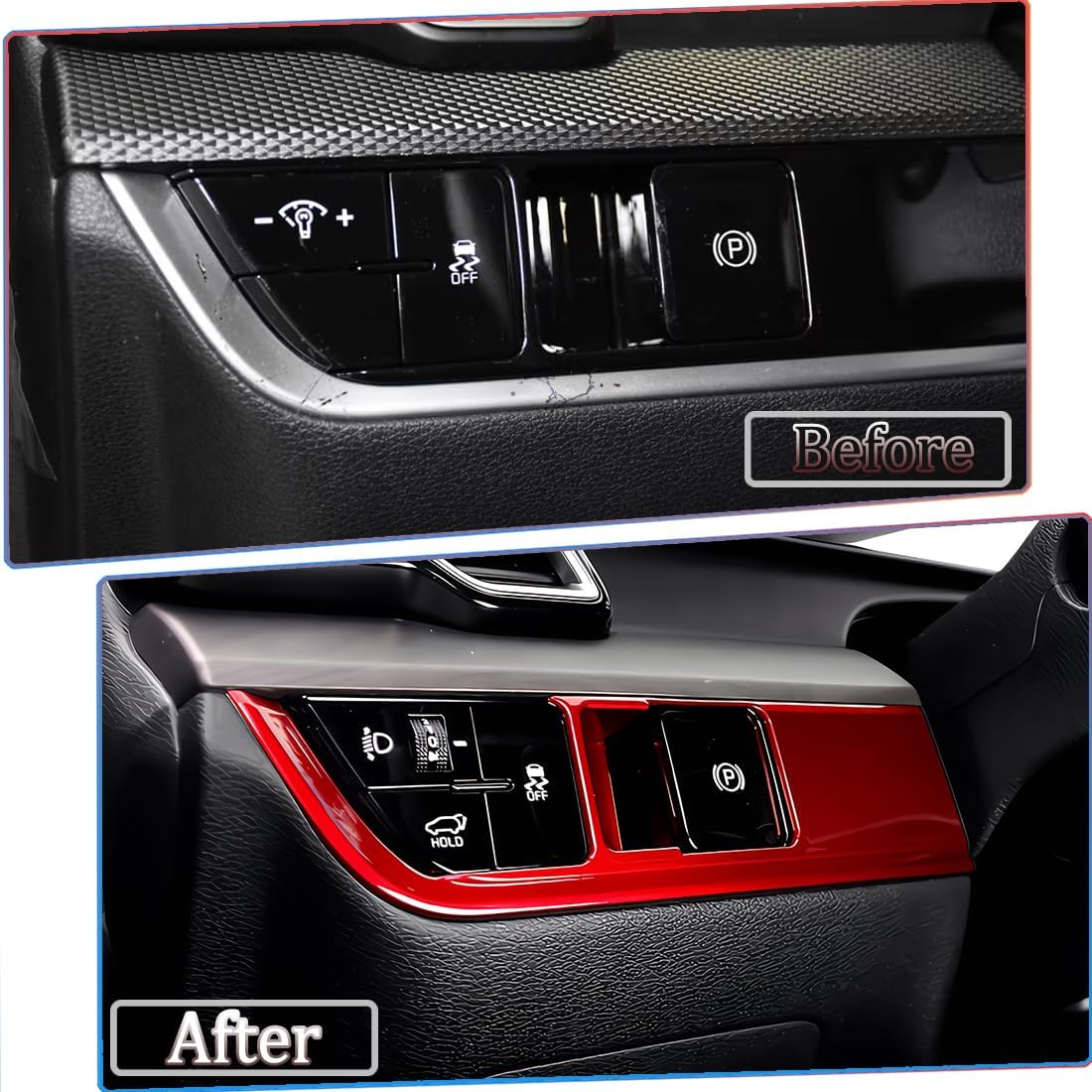 MUXEE Headlight Switch Cover，for Kia Sportage 2023 2024 2025，Car Headlight Switch Buttons Panel Cover Trim - Wine Red Sport Interior Set Accessories
