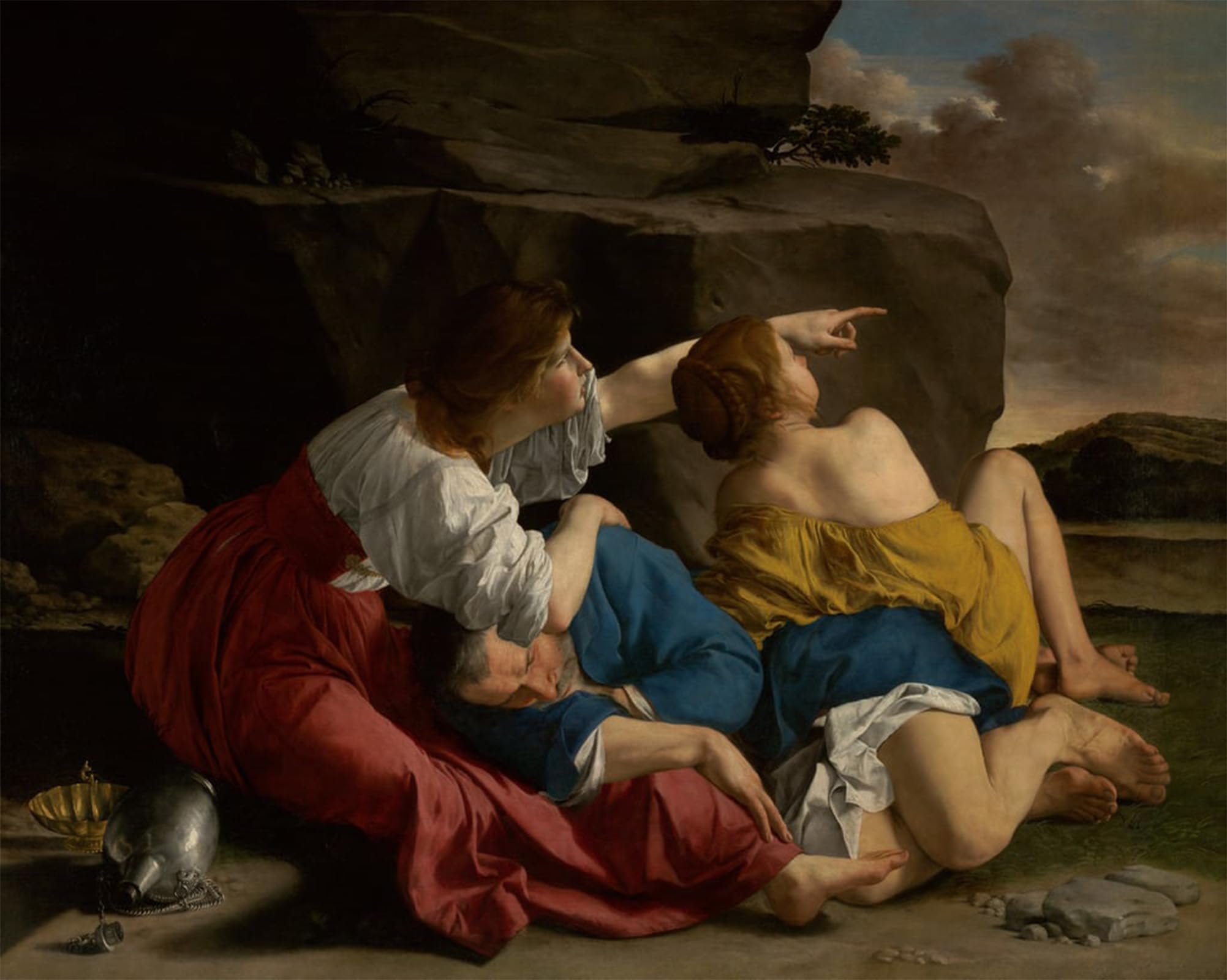 ARTXLXXBN Famous Painting Art Wall Decor Abstract Art Picture Lot and His Daughters by Orazio Gentileschi Animal Pictures for Home Decor 60x90cm