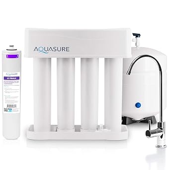 Aquasure Reverse Osmosis Water Purification System, 4-Stage Filtration, NSF Certified, Polypropylene Material, Multicolor