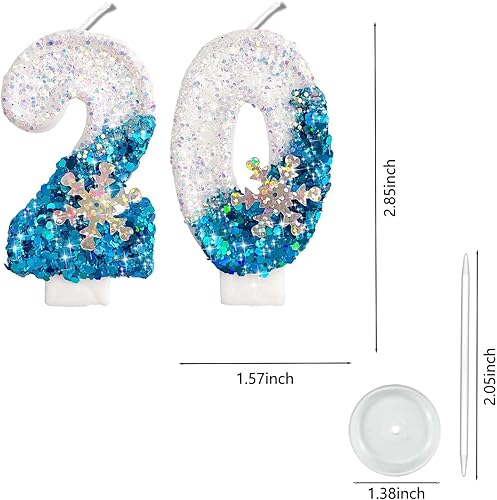 Miniatura 404 de Velas de números con purpurina de oro rosa de 2.8 pulgadas, muchos colores, regalos de cumpleaños de 22 años, velas de cumpleaños, velas de números