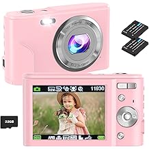 Digital Camera, Compact, Popular, Equipped with 2 700 mAh Batteries, 44 Megapixels, 1920 x 1080P Video Recording, Image Stabilization, 16x Zoom, 2.4 Inch IPS Screen, 5 MP, CMOS Sensor, Lightweight, Portable, Convenient, Camcorder, Small Camera, Beginners Camera, Pocket Camera, Suitable for Kids, Students, Teens, Kids pink4
