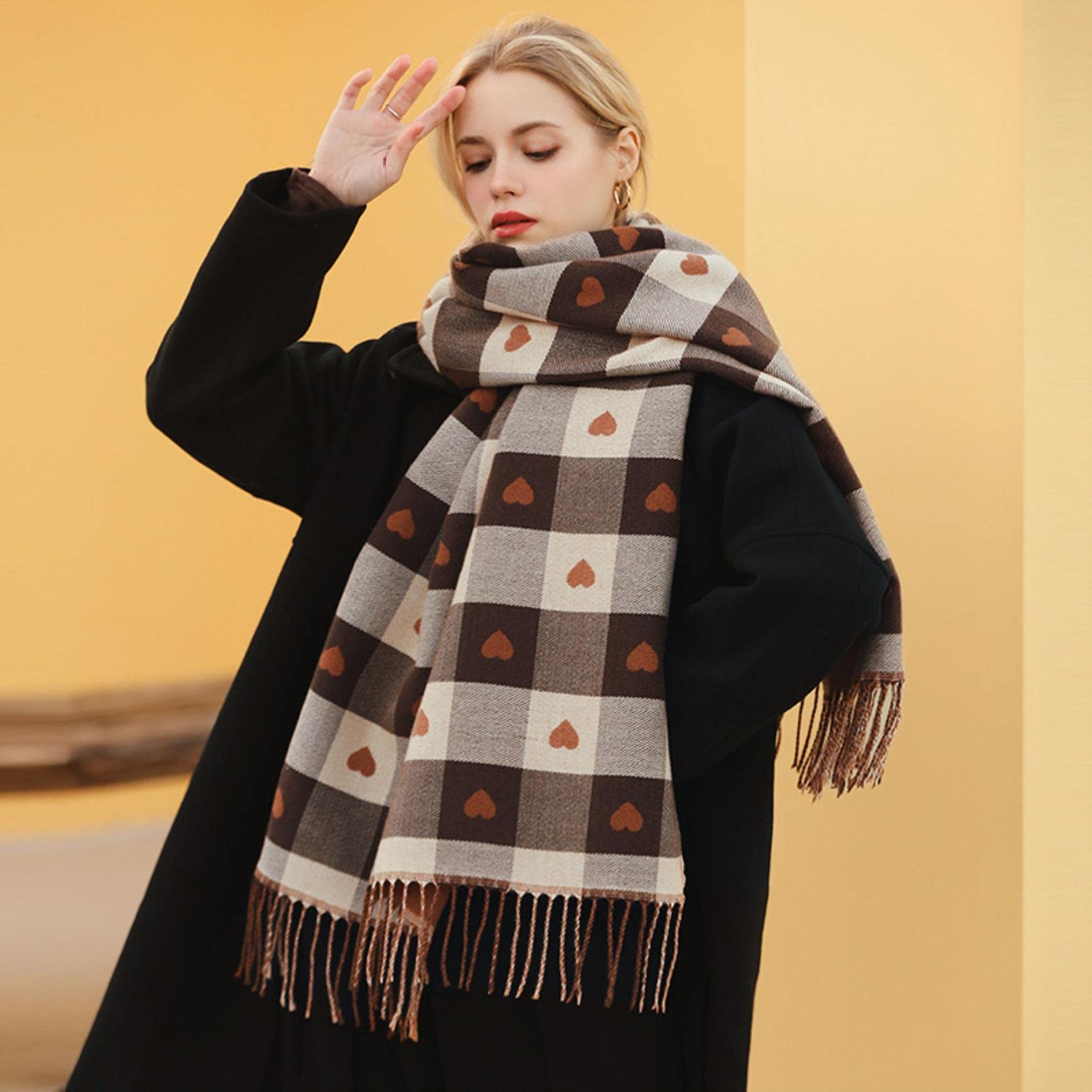 URYYRIT Sciarpa Sciarpa Inverno Inverno Cashmere A Lungo Imitazione da Donna Imitazione Cashmere Sciarf Femmina di Sciarpa da Donna A Scialle di Scialle.