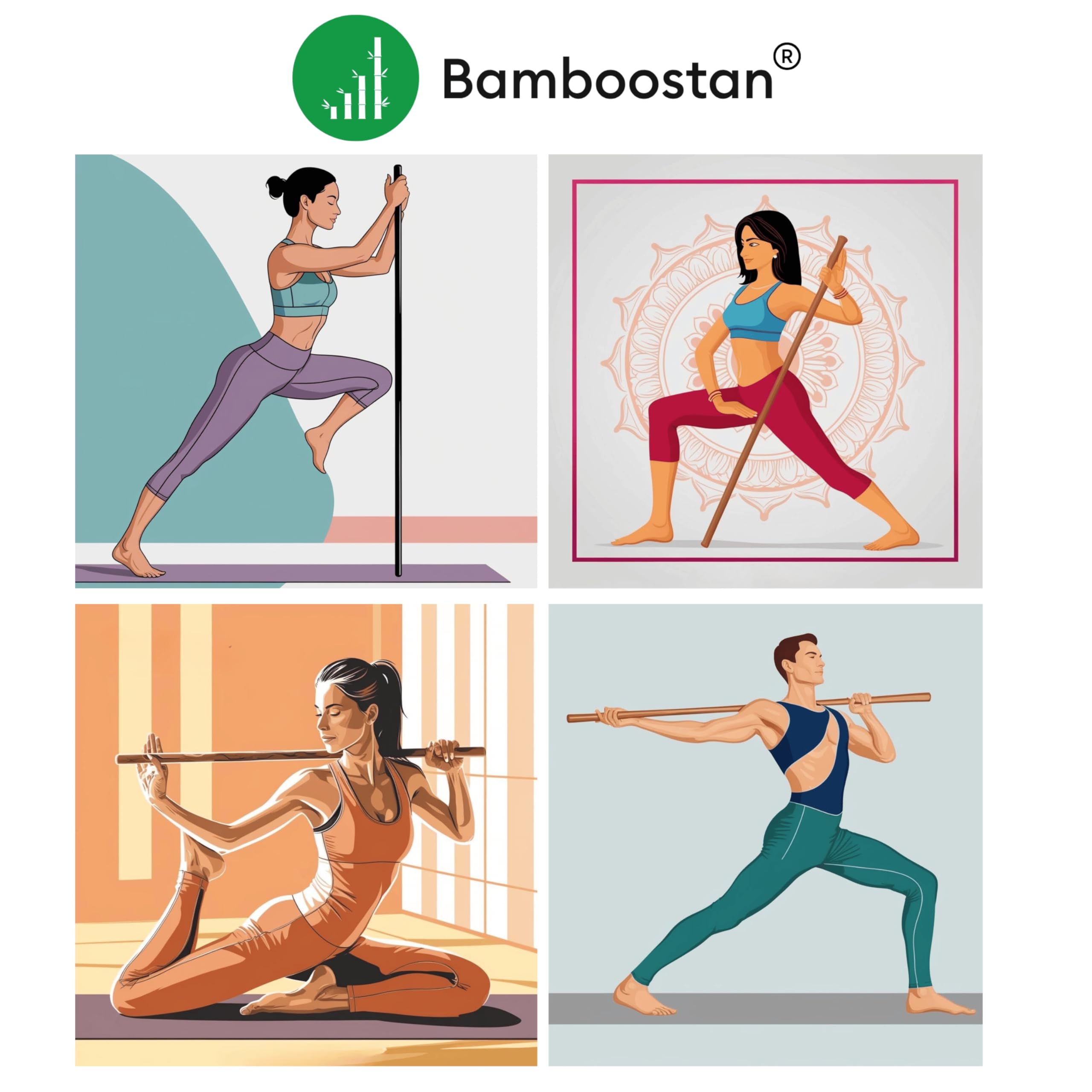 Bamboostan Bamboo Fitness Stick � Posture Corrector, Back Pain Relief, Balance Trainer for Yoga, Exercise, Pilates, Martial Arts & Meditation | Eco-Friendly Splinter-Free (6ft) - Image 8 thumbnail