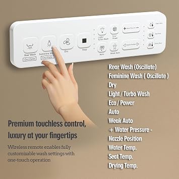 WLJBIDET Toilet Seat Bidet with Warm Water and Drying, O80KR - Round