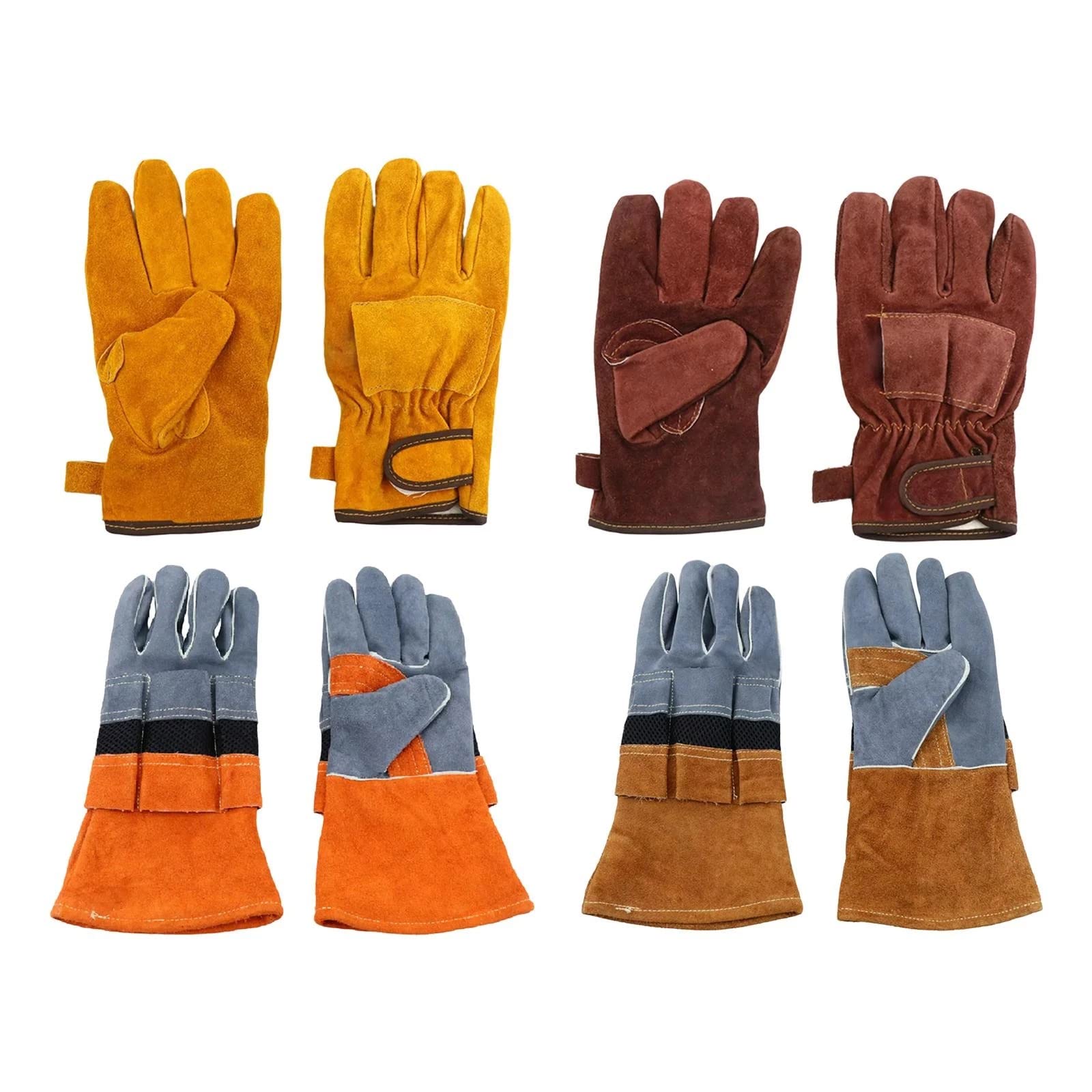 1 Paire de Gants d'extérieur en Cuir avec Isolation par Flamme pour Grill, Cuisine (Couleur : D, Taille : Talla �nica)