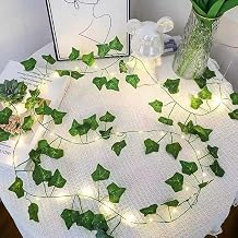 6.5 Ft Vines for Bedroom, Fairy Lights with 20 LED, Battery Twinkle Light for Bedroom Wall Classroom Dorm Wedding Party Christmas Decor, Not Included Battery Warm White