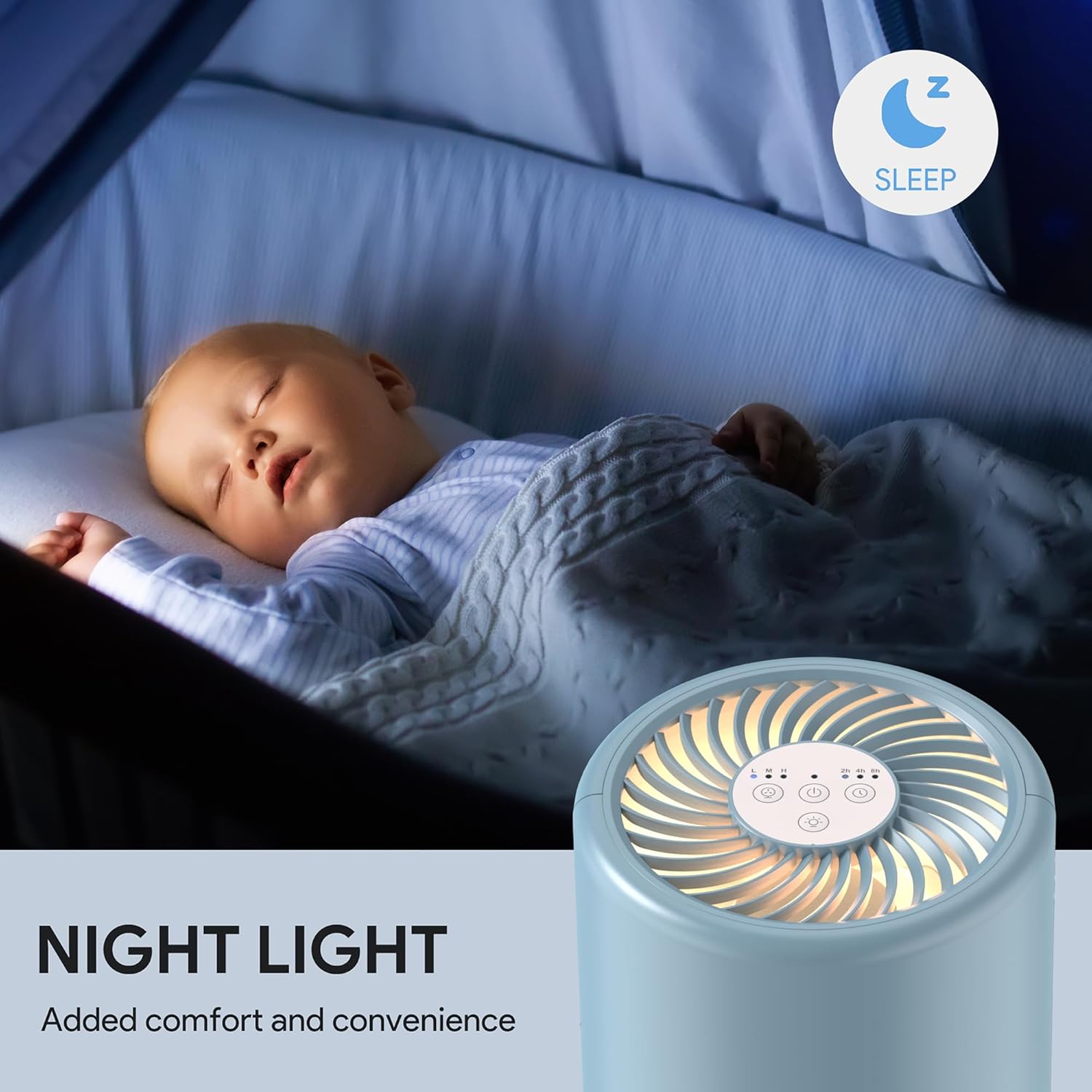 FULMINARE Air Purifiers for Home Air Filter, Quiet Air Cleaner With Night Light, Portable Small Air Purifier for Bedroom, Office, Living Room