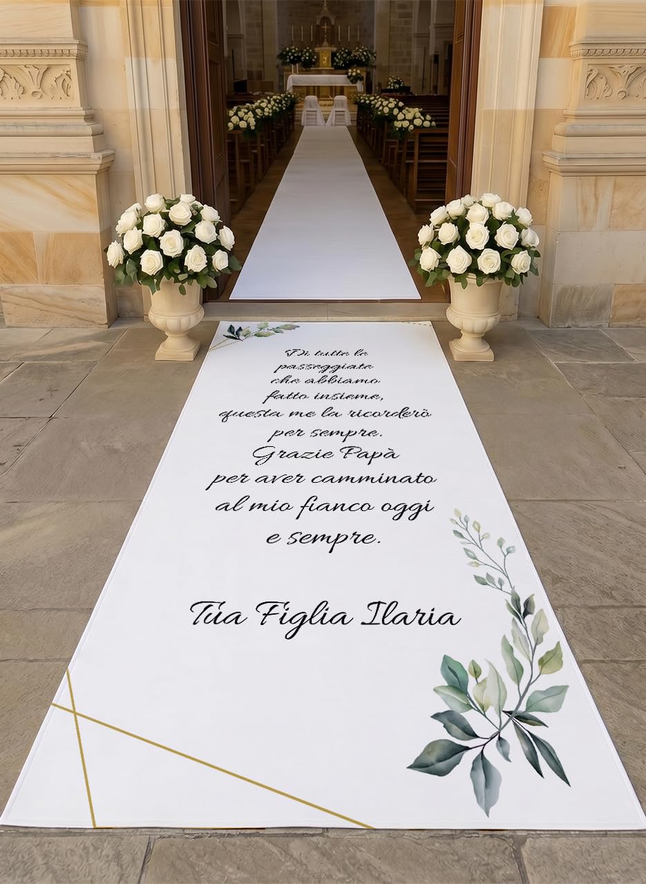 Tappeto Matrimonio di tutte le passeggiate che abbiamo fatto insieme questa me la ricorderò per sempre per il Papà 12 (100x300cm)