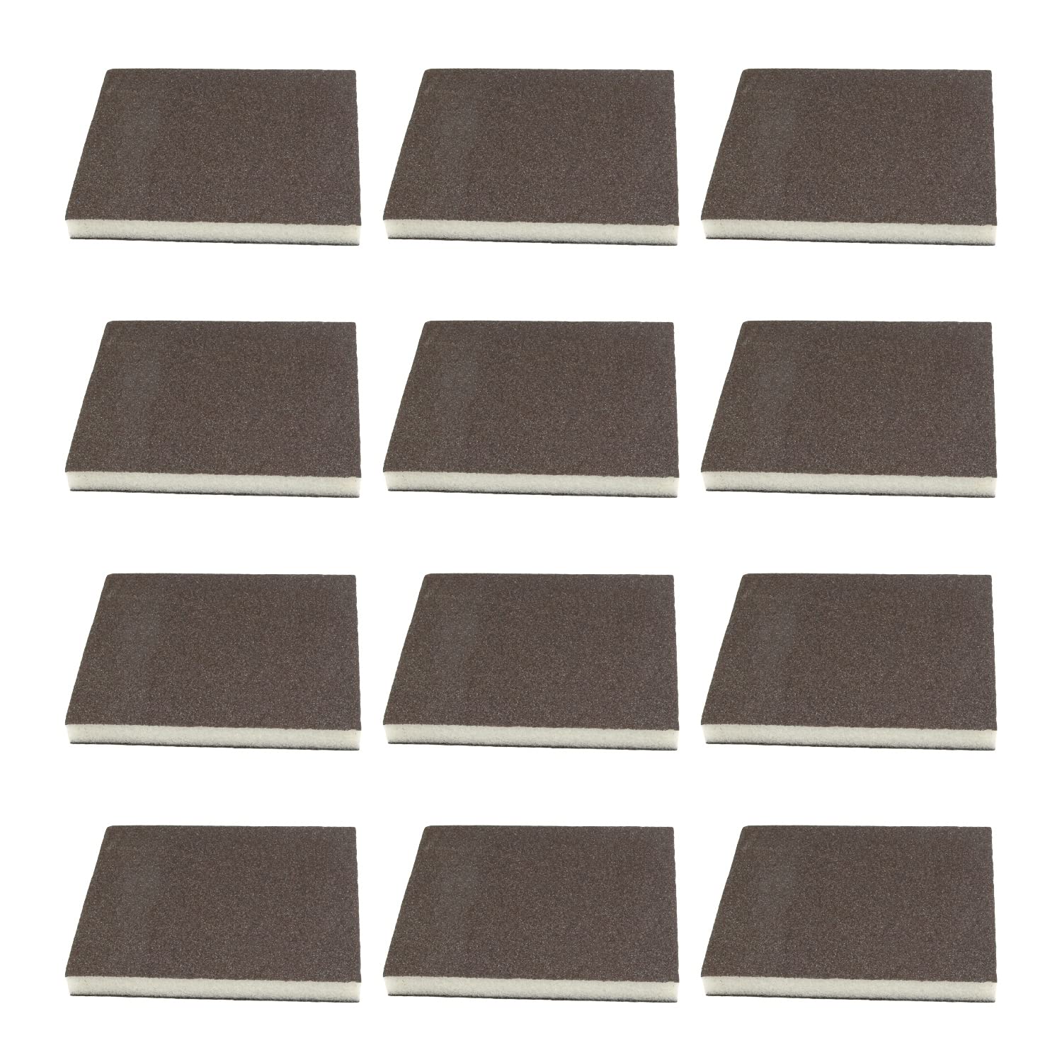 Auniwaig 12PCS Sanding Sponge Sanding Blocks,4.72inch Double Sided Abrasive Sponge, Reusable and Washable Sand Sponge Gray 100-Grits Medium Grit Sand Block Pad for Kitchen Metal Drywall Wood