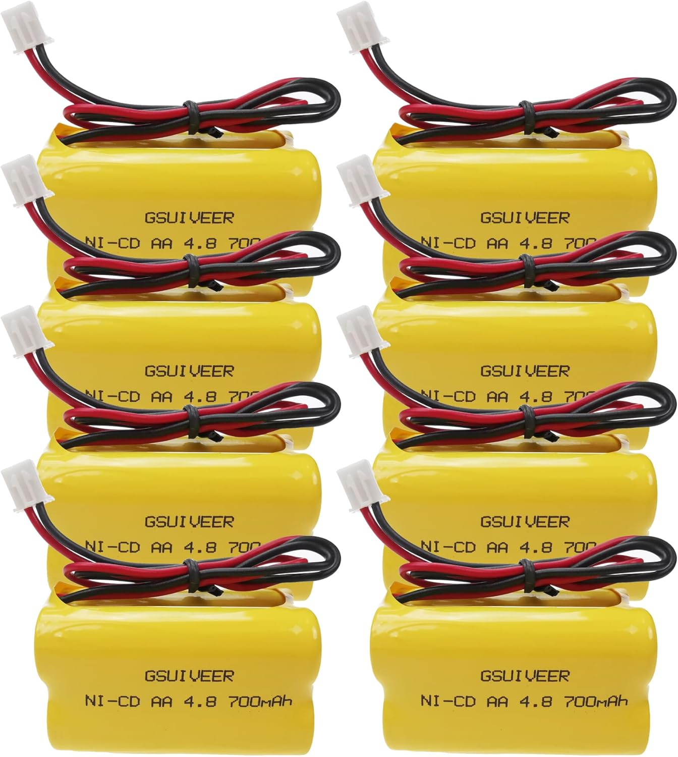 BL93NC487 BL93NC484 BAA48R Ni-Cd 4.8V 700mAh Exit Sign Emergency Light Battery Replacement (8 Pack)