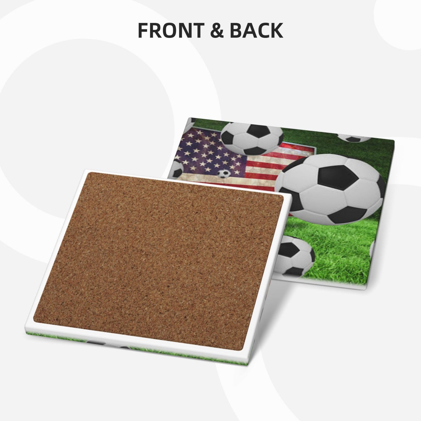 Calcio USA Bandiera Americana stampato sottobicchiere in ceramica Set di 6 sottobicchieri decorativi