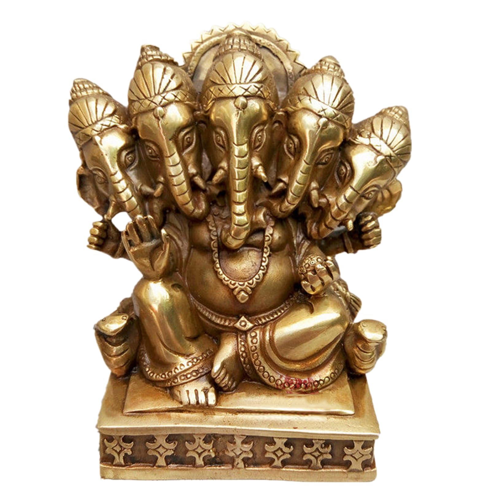 YXCQHZM 4.72 inch Elephant God of Wealth Artisanal Decorative Copper Ornament Elephant Buddha Ganesh Sculpture Blessing Home Pooja Diwali Decor Good Luck