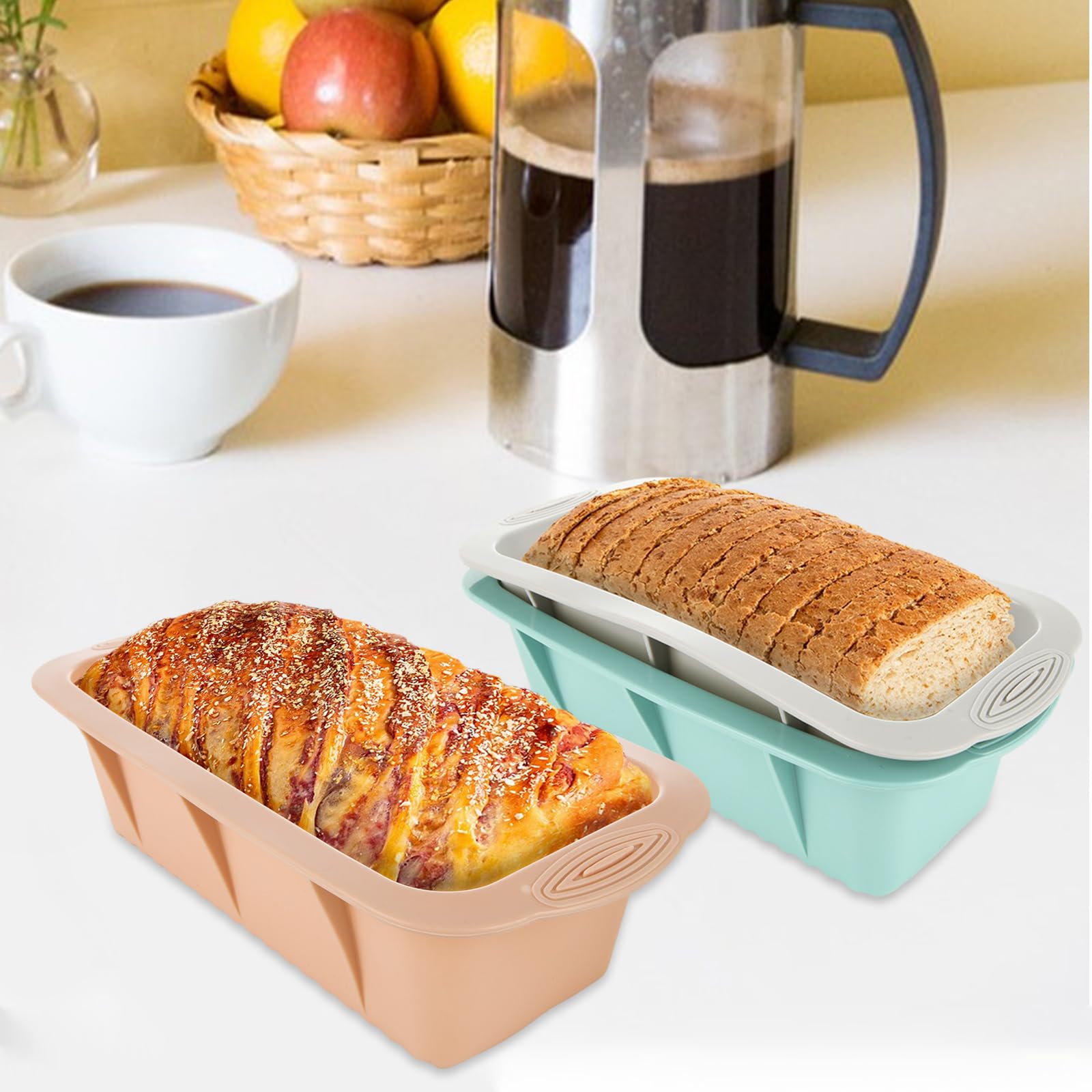 Molde De Silicona Para Pan 28x12x6.5cm (Rosa) – Antiadherente, Sin BPA, Apto Horno Y Microondas – Fácil Desmoldado