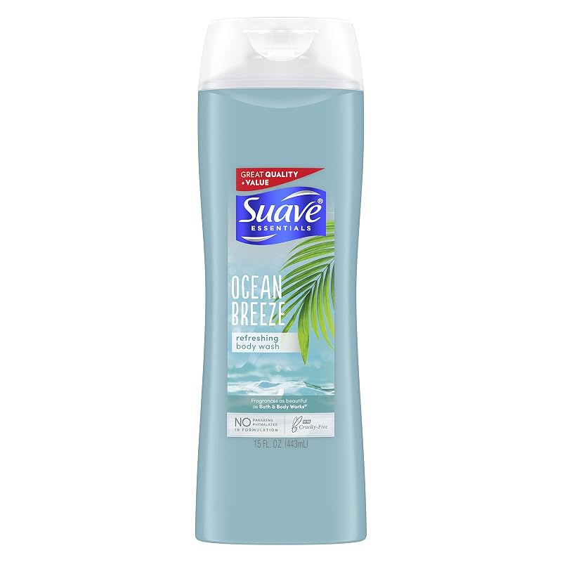 Sabonete líquido corporal Suave Essentials Ocean Breeze, 450 mL