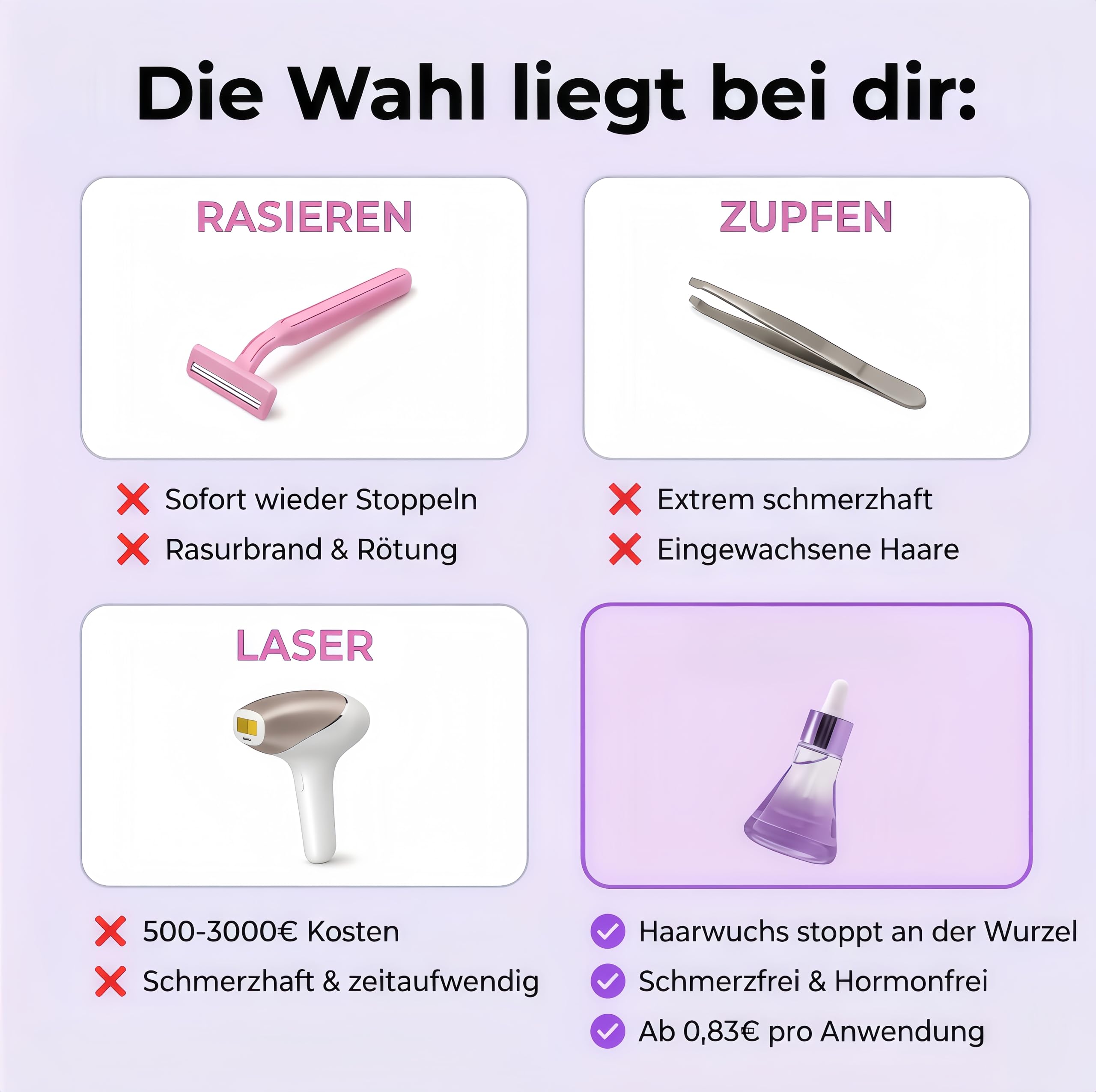 Veluna Skin - Pflanzliches Haarwuchsstopp Serum für glatte Haut und Haarentfernung, sanft und beruhigend, spendet Feuchtigkeit und reduziert Körperhaarwachstum, geeignet für alle Hauttypen