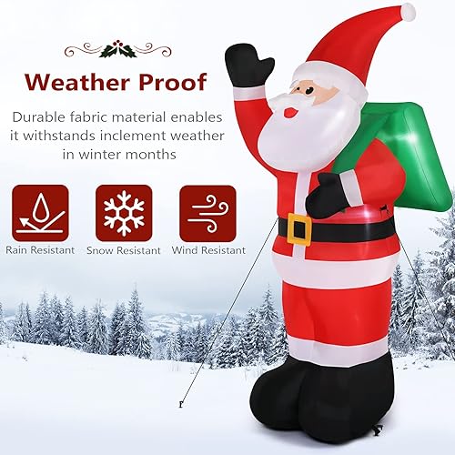 Miniatura 3 de Decoraciones navideñas inflables de 8 pies con luces LED, árbol de Navidad inflable, decoración de fiesta familiar, patio, césped, decoración