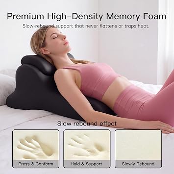 Ergonomic Memory Foam Wedge Pillow & 27 Sleeping Wedge Support Pillow