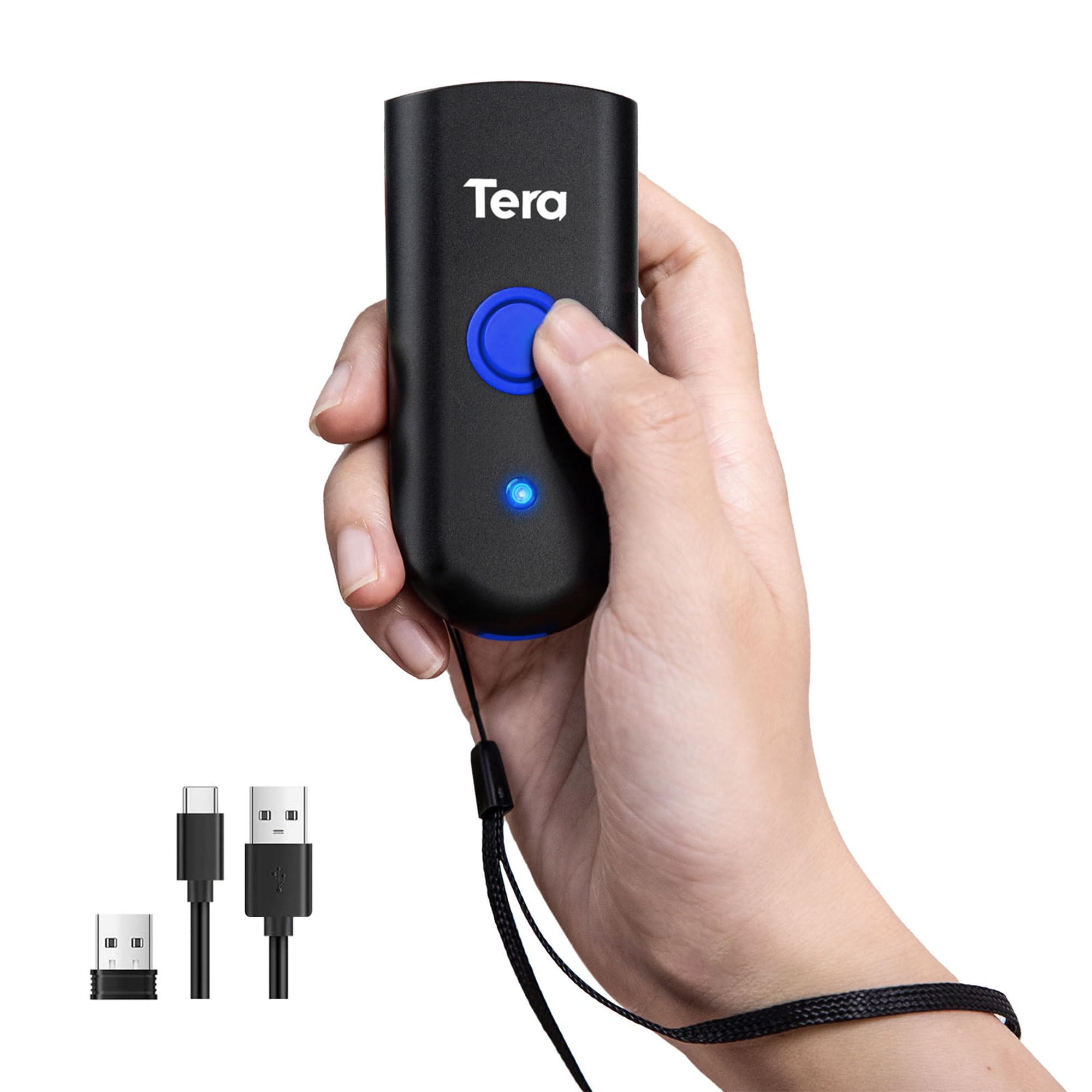 Tera Mini przenośny skaner kodów kreskowych, laserowy skaner kodów kreskowych 3 w 1, Bluetooth, kabel USB, bezprzewodowy 2,4G, do czytnika kodów kreskowych 1D, 1100 laserów