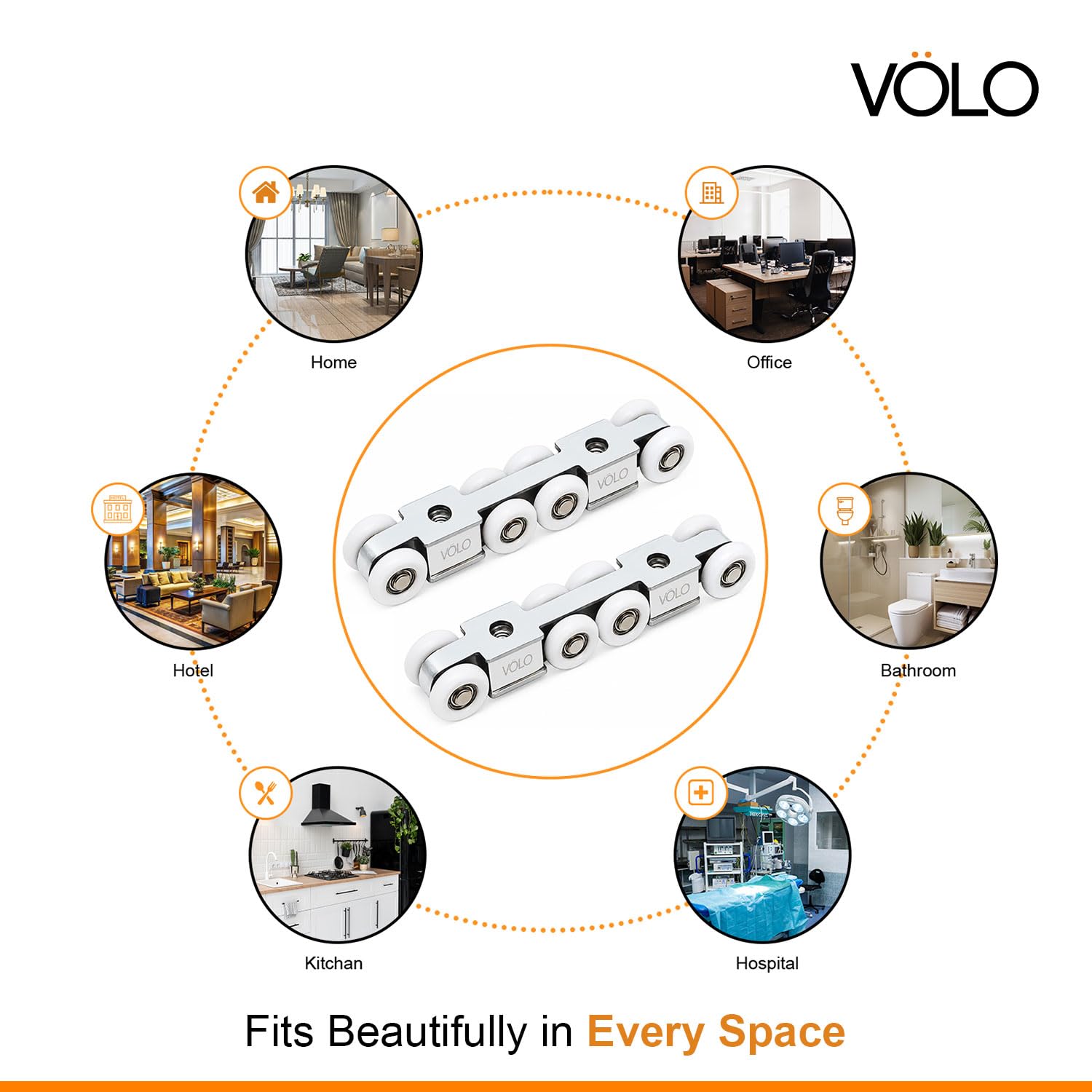 Volo 8 Wheel Door Roller - Silent & Smooth Sliding -3 Volo 8 Wheel Door Roller - Silent & Smooth Sliding -3