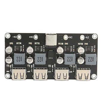 4 Way Fast Charging Module for 12V 24V Vehicles QC3.0 USB Power Converter Board with 97% Efficiency 24W Output Wide Input Range 3V-12V