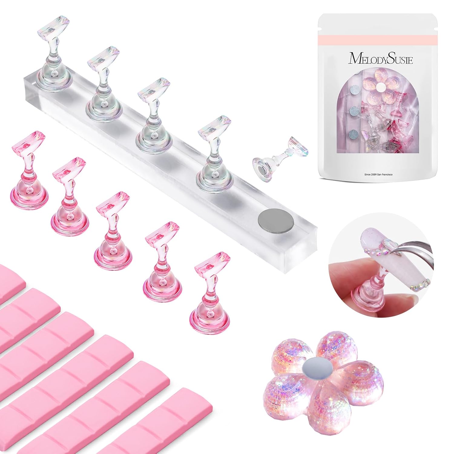 Melodysusie UV Nail Lamp with Art Nail Stand for Press Ons