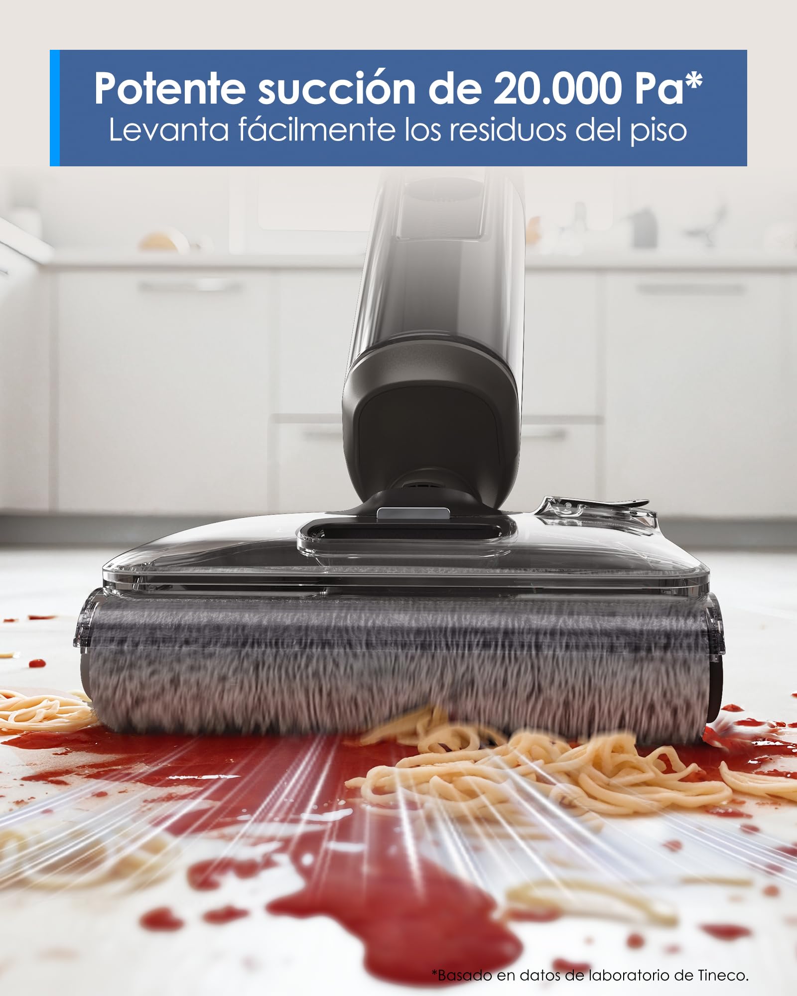 Tineco Floor One i6 Stretch - Aspiradora Seco/Húmedo, Aspira y Trapea, 20.000 Pa, 180°Lay-Flat, Autolimpieza, 40 min, Antienredos, Celda de Bolsa Mejorada, Ideal para Pelo de Mascotas
