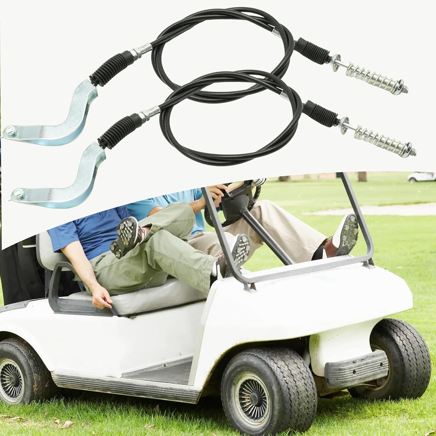 Saihisday 2Pcs 72341-G01 10L0L Transmission Shift Cable Forward and Reverse Cable Assembly, Replacement for EZGO TXT ST350 ST480 Workhorse Golf Cart 1996 1997 1998 1999 2000 2001