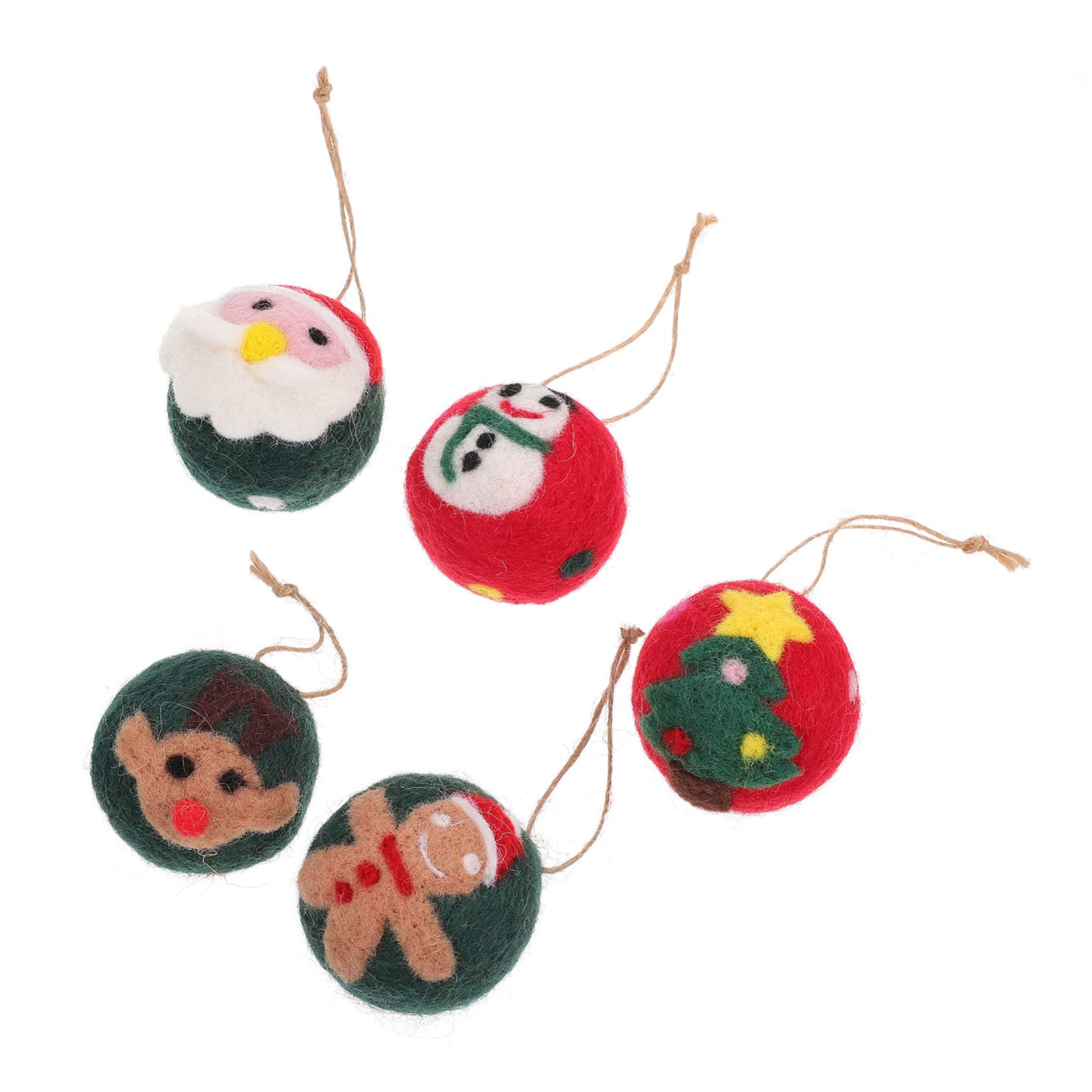 Cabilock 2 Juegos Adornos Navideños Colgantes De Fieltro De Lana Adornos Navideños Colgantes De Bolas De Fieltro De o Decoraciones Navideños 5 Piezas * 2