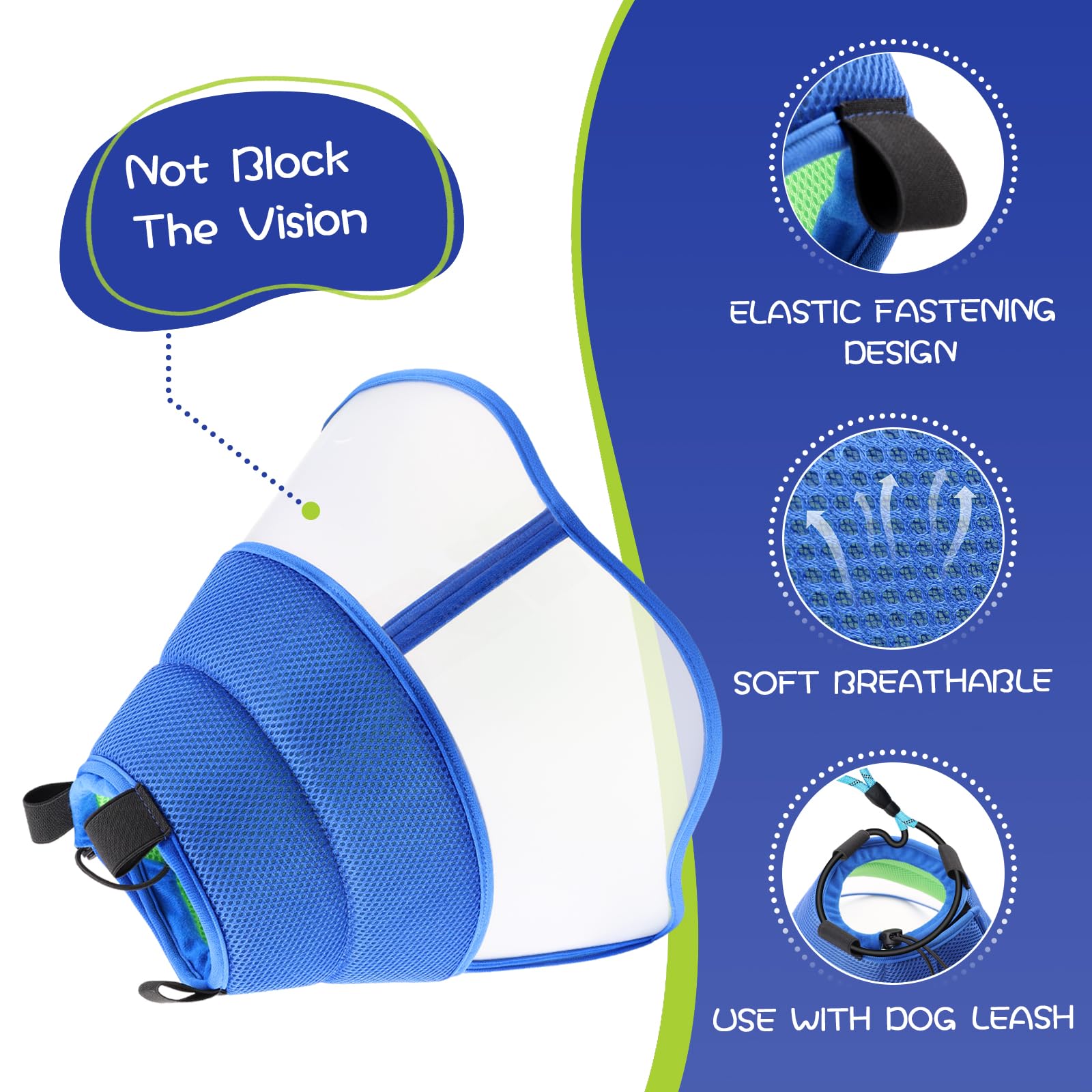 Dog Soft Cone Collar for Post-Surgery Recovery, Adjustable Buster Collar Prevents Licking - Image 2