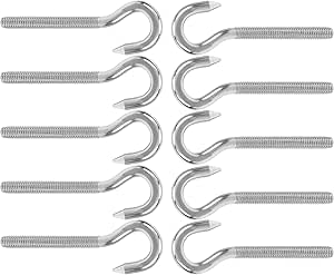 Uayeatye Stainless Steel Screw Hooks, Eye Hook Screws M5 2.5" Screw In Eye Hooks