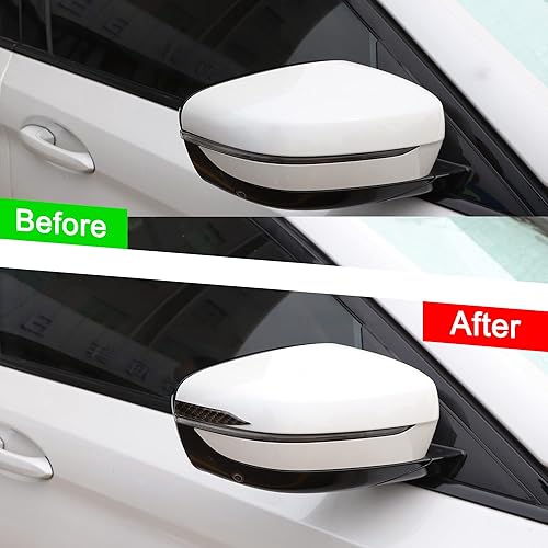 Miniatura 4 de TOMALL Calcomanías universales de fibra de carbono para visión trasera de automóvil, bordes antiarañazos, borde de puerta de automóvil, tira