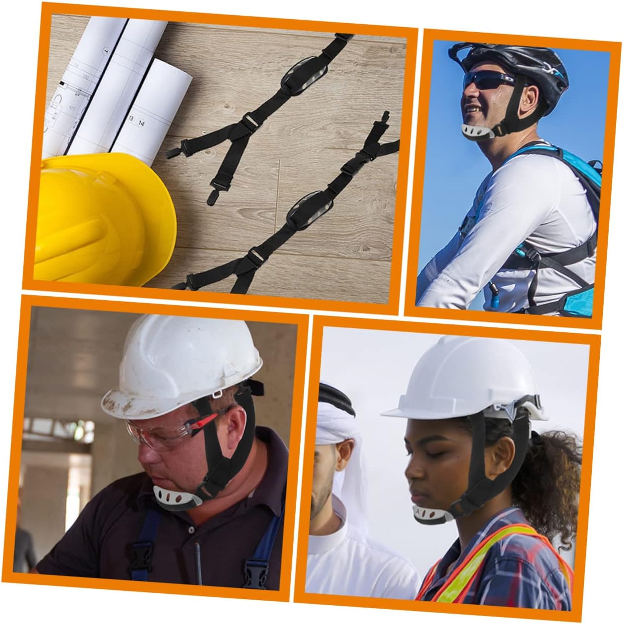 3Pcs Adjustable Hard Hat Chin Straps Polyester Replacement Helmet Chin Belt for Construction Safety Easy Install Fit Helmet Protective Accessory